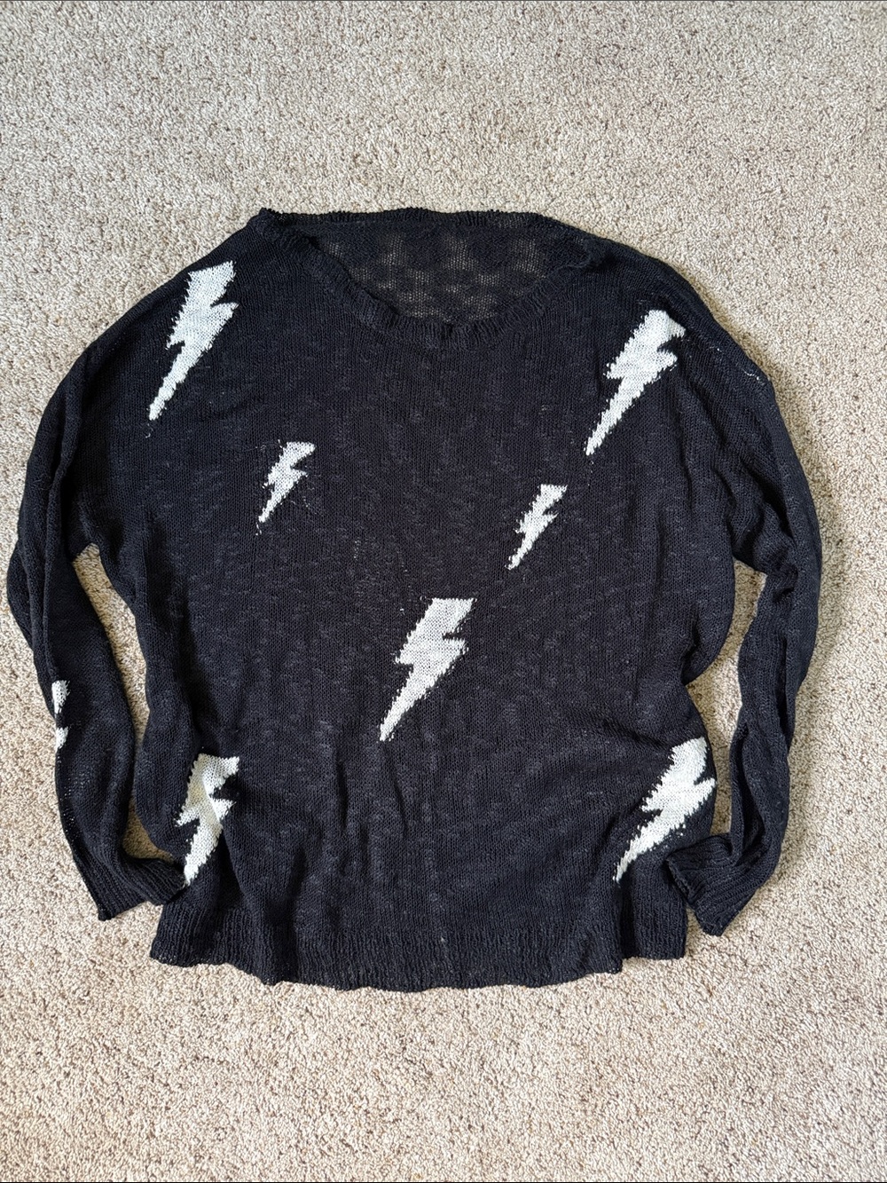 Black Lightning Bolt Women's Sweater